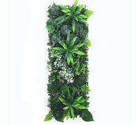 AGARES Artificial Green Wall Panel 25×75cm, Lifelike Faux Plant Wall Decor, Modular Fake Grass & Flower Wall for Background Wall, Feature Wall, Wedding and Store Display (G)