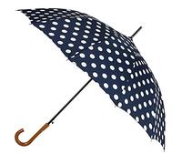 Agaric Classic Wooden Hook Handle J Stick Umbrella Auto Open Windproof Umbrella for Women, Navy Blue,