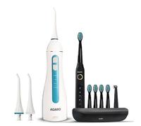 AGARO Cosmic Plus Sonic Tooth Brush Black & Ultra Portable Oral Irigator 200 ML White & Blue, Combo
