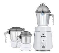 AGARO Royal Mixer Grinder 900W, Heavy Duty, 100% Pure Copper Motor, 3 Stainless Steel Jar, 3 Speed, Whip Function, Stainless Steel Blades, Wet & Dry Grinding, White