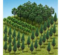 Agarte 70 Pcs Mixed Model Trees, 1.18-2.56 inch(3-6.5cm) Miniature Landscape Trees, Landscape Model Diorama Trees Mixed, Mini Fake Miniature Trees for DIY Train Railways