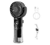 Agarte Mini Handheld Fan, 4 Adjustable Speed Humidifier Mist Portable Handheld Fan, Rechargeable USB Fan for Indoor, School, Travel, Camping, Makeup(Black)