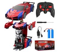 Agarte Spider Remote Control Cars, 2.4GHz 2 in1 Spider Car & Robots, One-Button Deformation, 1:18 Rechargeable High Speed RC Drift Car with Flashing Light, Spider Toys Gifts for Age 3-12 Boys Girls