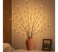 Agarte Twig Lights, 3PK 72cm LED Battery Operated Table Light | LED Beads Branch Lights with 60 Warm White Light for Apartment Table Living Room Vase & Home Indoor Christmas Décor (Vase Not