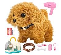 Agarte Walking Dog Toys for Kids, Electronic Interactive Dog Toys with Cloak, Leash, Carrier & Accessories, Realistic Electronic Interactive Plush Toys Dog, Gift for Girls Boys