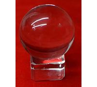 Agarwal Rudraksha Crystal Clear Ball+ Crystal Clear Ball Stand / 100-120 Gram/Free 5 Mukhi Rudraksha With German Silver Caping-B0B51N62MRNAMZ