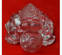 Agarwal Rudraksha Natural Sphatik/Crystal Tortoise Shree Yantra For Pooja/ 90-120 Gram/Free 4 Mukhi Rudraksha-B0B5D7MQMRNAMZ