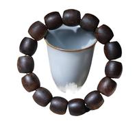 Agarwood 14mm x 15 Lightning Strike Black Agarwood Skewers Bead Rosary