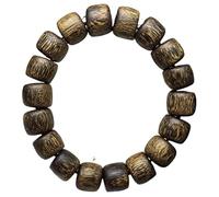 Agarwood 16mm Natural Malaysia Agarwood Bracelets Buddhist Prayer Agarwood Bead Mala 24g