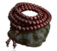 Agarwood 7mm*9mm*108 Rare Indian Red Sandalwood Beads Necklace Prayer Beads