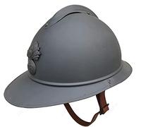 Agashi France M1915 Adrian Helmet, Ww1 Ww2 Retro French Army Vintage Helmet with Leather Liner Chin Strap Army Helmet Reproduction