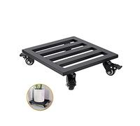 Agashi Metal Planter Flower Pot Caddy with Rolling Wheels, Square Plant Caddy Plant Roller with 360°Lockableer Wheels,Movable Plant Flower Pot/Black/35Cm