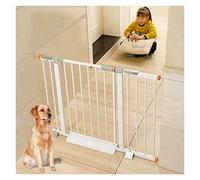 Agashi Pet Safety Gate, 180° Two-Way Door Dog Gate, Extendable 75-180Cm Stair Gate for Dogs, No Drilling/White-78Cm/103-110Cm