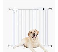 Agashi Stair Gate for Dog, Extendable Pressure Mounted Dog Gate in Indoor, 90°Auto Close Extra Wide Kid Gate, No Drilling/White/89-96Cm