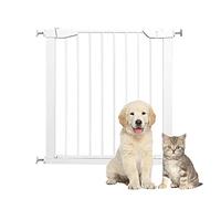 Agashi Stair Gate for Dogs, Extra Wide Pet Safety Gate, Tall 75Cm Dog Gate Indoor Extendable No Drilling/White/75-82Cm