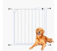 Agashi Stair Gate for Pet, Extendable Dog Gate, 90°Auto Close Extra Wide Baby Gate Pressure Mounted, No Drilling/White/75-82Cm