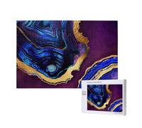 Agate Abstract Purple, Blue, Gold,1000 Pieces Wooden Jigsaw Family Game Jigsaw Puzzles for Adults Teens Home Decor