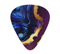 Agate Abstract Purple, Blue, Gold,12 Pcs Guitar Pick,3 Different Thickness Plectrums for Acoustic Guitar Bass Ukulele (0.46mm 0.96mm 0.71mm)