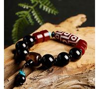Agate Bracelet Feng Shui Buddhism Wealth Bracelet Carnelian Nine Eyes Dzi Bead Charm Bangle Jewelry Natural Healing Chakra Carnelian Bracelet for Money Postivity Talisman /2023