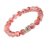 Agate Crystal Bracelet for Women - 8mm Stretchy Beaded Feng Shui Bracelet for Good Luck & Wealth - Natural Gemstone Talisman