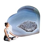 Agate Geode Heart, Natural Raw Crystal 100g | Large Handheld Palm Stone Cluster Ornament, This Stunning Heart Shaped Landscape Stone Enhances Aesthetic Beauty for Home Decoration
