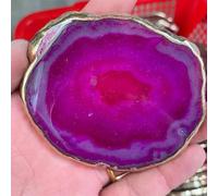 Agate Geode Piece Insulated Coasters Crystal Board Jade with Gold-Plated Lace Trim Ornaments (Size : 80-90mm) Gemstone Stone