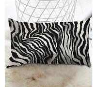 Agate in Ebony Beige Lumbar Pillow Cases Black White Zebra Print Pillows Throw Pillowcase Classic Outdoor Garden Decoration For Couch Bed Sofa Bedroom Car 16x24 IN