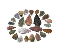 Agate Mart Bulk 1.00 To 1.50 Inch & 5 Pcs 2 Inch Flint Agate Arrowhead OH Collection Project Spear DIY Points arrowheads (Multicolor, 25Pcs Lot)