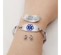 Agate Medical Alert Bracelet | Stainless Steel Engraved Bracelet for Emergency Use | Durable Medical ID Wristband YA5007
