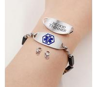 Agate Medical Alert Bracelet | Stainless Steel Engraved Bracelet for Emergency Use | Durable Medical ID Wristband YA5007