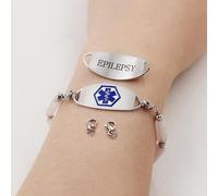 Agate Medical Alert Bracelet | Stainless Steel Engraved Bracelet for Emergency Use | Durable Medical ID Wristband YA5007