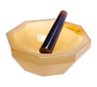 Agate Mortar and Pestle Set - 100mm Natural Grinder Bowl, Hardness 7.2-7.5, Ideal for Kitchen Spice Mills and Laboratory Grinding