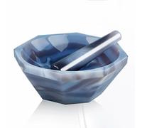 Agate Mortar and Pestle Set, Natural Agate Grinder, Wear-Resistant Grinder, Hard and Corrosion-Resistant on the Surface, for Laboratory Research and Classroom(70mm)