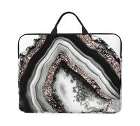 Agate Rose Gold Glitter Glam Gem Decor Art, 14 Inch Laptop Sleeve, Notebook Bag Laptop Case Sleeve Briefcase with Handle