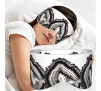 Agate Rose Gold Glitter Glam Gem Decor Art, Sleep Mask for Home Travel, Full Eye Covers Light Blocking Eye Mask Sleep Eye and Ear Muffs