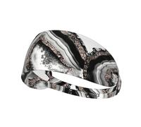 Agate Rose Gold Glitter Glam Gem Decor Art,Sports Sweatband for Unisex Multi Headband Elastic Exercise Hairband