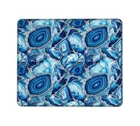 Agate Small Mouse Pad, Natural Modern Crystal Geode N/a Blue Square Rubber Non Slip Aesthetic Desk Mousepads Desk Accessories for Gaming Computer Laptop Square 8x10 Inch