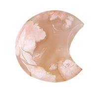 Agate Stone - Natural Beauty, Natural Crystal Cherrys Blossoms Agate, Moon Shape Healing Stones | Gift for Women and Men, Naturals Crystal Cherrys Blossoms Agates for Room Decoration