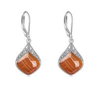 Agate Teardrop Earrings Sterling Silver Orange Agate Filigree Irish Celtic Teardrop Drop Earrings Jewellery Gifts For Women Girls