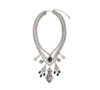 Agatha Graphite Layered Necklace Caramel Vintage Jewellery Silver One Size