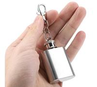 Agatige 1 Oz Keychain Whiskey Flask for Liquor, 28ml Unique Micro Stainless Steel Portable Hip Flask Pocket Wine Bottle Key Chain Hidden Flask for Father Men Gift
