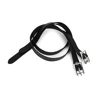 Agatige 1 Pair English Spur Straps, 50cm Adjustable Boot Strap Lengthen For Spur Straps Leathers with Stainless Steel Buckle Horse Tool Accessories for Horse Riding, Black