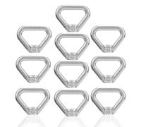 Agatige 10PCS 304 Stainless Steel Eyenuts, M8 Triangle Ring Shape Heavy Duty Lifting Eye Nut Threaded Fastener Hardware Female Accessories for Engineering Cranes, Electrical Equipment