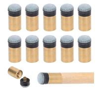 Agatige 10Pcs Pool Cue Tips, Billiards Snooker Pool Cue Pole Tip Replacement Parts Screw on Pool Stick Tips Copper PU Leather Pool Cue Replacement Copper Screw on Tips