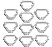 Agatige 10PCS Triangle Ring Lifting Eye Nuts,304 Stainless Steel M8 Screw Nut Threaded Fastener Heavy Duty Silver Electroplating Polishing Nut Fastener for Engineering Cranes,Electrical Equipment,Etc