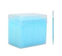 Agatige 1100 Pieces Double Head Dental Picks, Soft Plastic Brush Picks Toothpicks Tooth Floss Picks Interdental Brush Flosser Sticks Toothpick Tooth Flossing Oral Dental Brush Cleaning Tool(Blue)