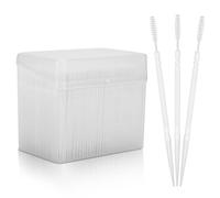 Agatige 1100 Pieces Double Head Dental Picks, Soft Plastic Toothpicks Tooth Floss Picks Interdental Brush Flosser Sticks Toothpick Tooth Flossing Oral Dental Brush Cleaning Tool(White) (White)