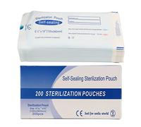 Agatige 200pcs/Box Self Sealing Sterilisation Pouches, Disposable Self Sealing Sterilization Pouch Bag for Cleaning Tools Autoclave Sterilizer Bags Pouch for Dentist Tools(135 x 260mm)