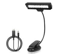 Agatige 27x14x8cm / 10.63x5.51x3.15in Music Stand Light, Clip On Orchestra Piano Lamp 10 LEDs Musician Light USB Rechargeable Work Light Eye Care Lamp for Reading, Working and Studying
