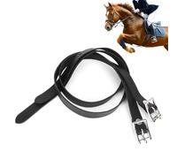 Agatige 2Pcs Artificial Leather Spur Straps, 50x1.7x0.7cm/19.7x0.7x0.3inch Black English Spur Straps for Horses, Leather Spur Straps with Stainless Steel Buckle for Thigh High Boots Horse Riding